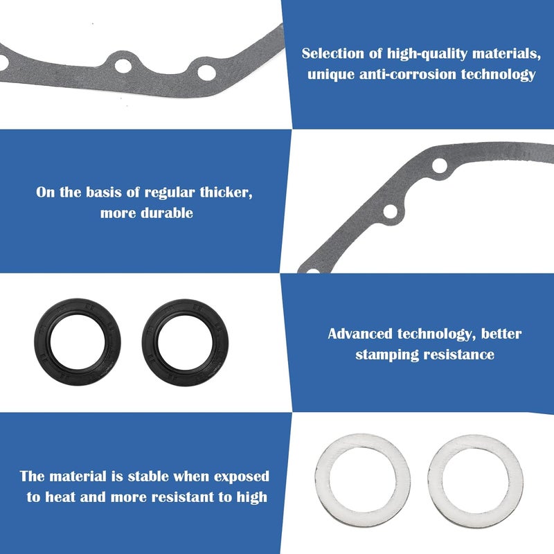 TNJPSEK Predator 212 Side Cover Gasket, 212cc Crankshaft Case Oil Seal Crush Washers Kit for GX160 GX200 196cc 200cc 224cc CT200U BT200X MB200 Go Karts Mini Bikes Engine (11381-ZH8-801) - Image 4
